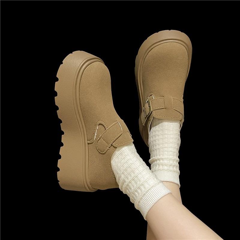 Small Thick Soles Increase Height In Spring and Autumn, New One-pedal Lazy Retro Loafers
