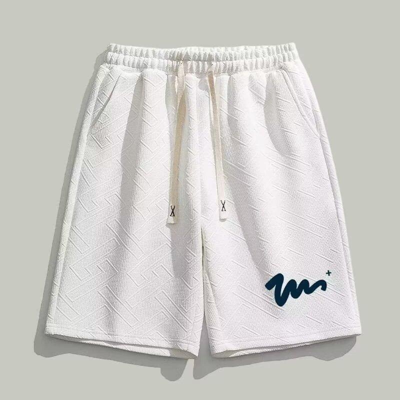 Mens Summer Thin Loose Above Knee Printed Quick Dry Casual Sports Shorts M белый