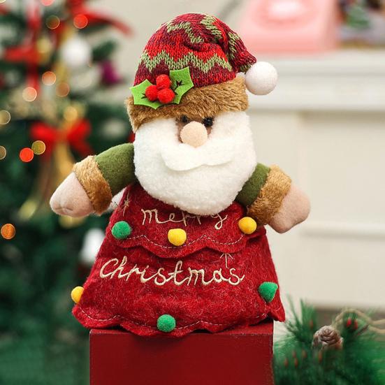 Yousheng 1/2/3Pcs Christmas Gift Bag Santa Claus Snowman Reindeer Design Festive Theme Xmas Candy Bag with 3D Embroidery Party Decoration