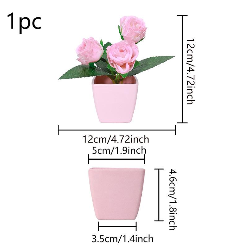 

1PC Mini Party Plastic Artistic Simulated Potted Plants Gift Pink Theme Office Decor Home Decoration Photography Prop