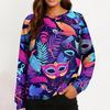 Round Neck Long Sleeve Sweatshirts For Women Print Graphic Top Casual Basic Tops Pullover