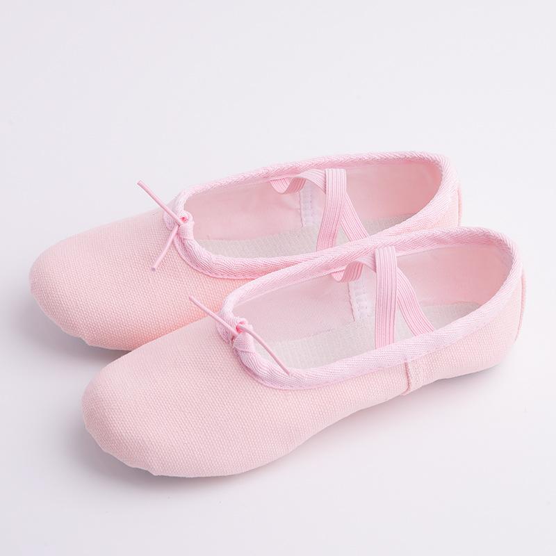 

Flat Girls Ballet Shoes Canvas Black Pink Soft Ballet Belly Gym Yoga Practise Dance Shoes Kids Woman Dance Slippers 44 рожевий