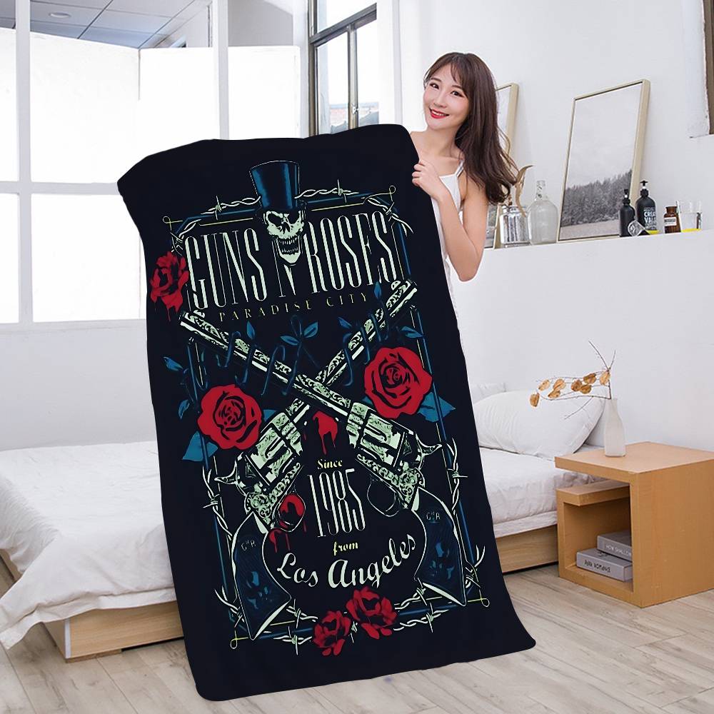 Rock Music Band G-Guns N Roses Microfiber Blanket Quick Drying Beach Towels Oversized Printing Absorbent Pool Towel Blanket
