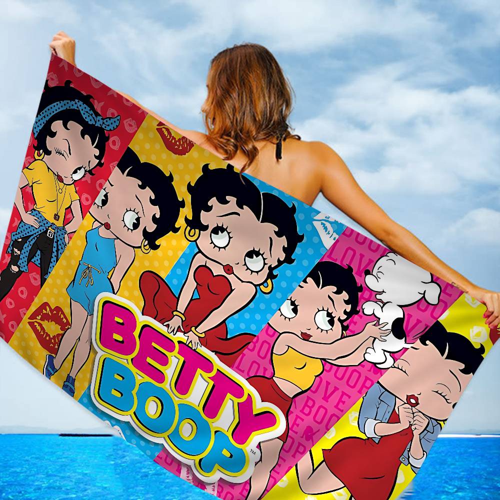 Cute B-BettyS Boop Microfiber Blanket Quick Drying Beach Towels Oversized Printing Super Absorbent Pool Towel Blanket