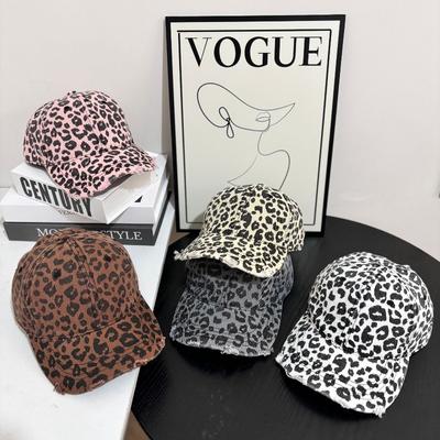 1pc Women's Leopard Print Baseball Cap,Retro Casual Sunshade Adjustable Head Cap,Suitable for All Seasons Outdoor,Travel,Beach