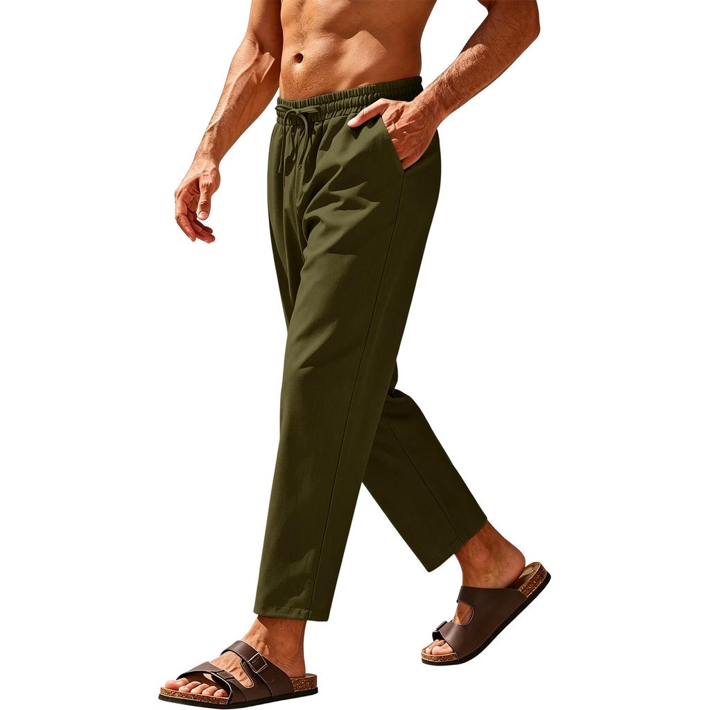 Men's Casual Linen Pants for Spring and Summer Everyday Wear