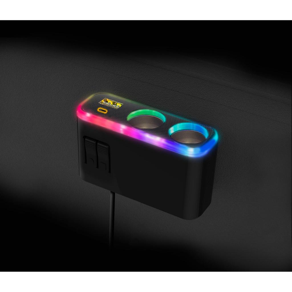Kashimura PD30W Dual Separate Socket with featuring rainbow LEDs for a variety of light colors NKX-244 Type-C/USB-A Ports, built-in
