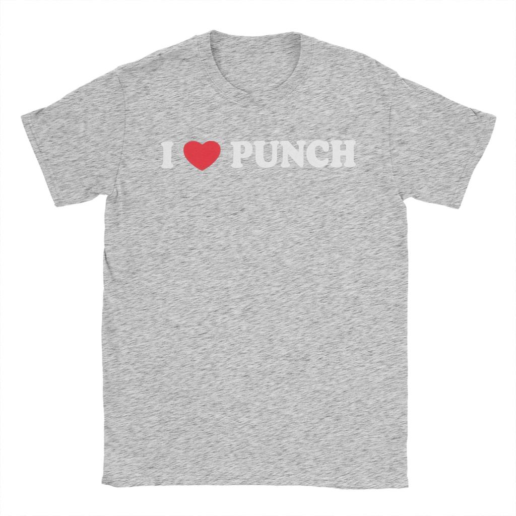 Unisex I Love Punch Monkey T Shirts Pure Cotton Clothing Humorous Short Sleeve Crew Neck Tee Shirt New Arrival TShirt