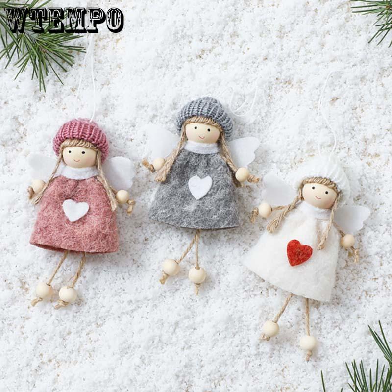 WTEMPO 1PC Christmas Decor Festive Wing Angel Doll Ornament for Christmas Tree Decor/Gift Giving Indoor Outdoor Cute Hanging Ornament Craft Gifts