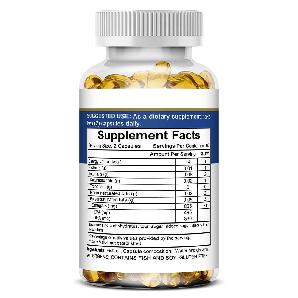 Mshuheene Omega-3 Capsules, 120 Count, Ultra Concentration, 495 mg EPA, 330 mg DHA, Gluten Free