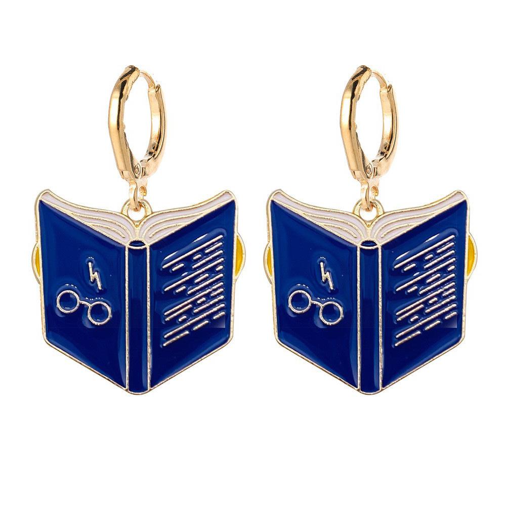 Teachers' Day Students Graduation Season Earrings Bachelor'S Uniform Hat Pendant Women'S Earrings Blue Book