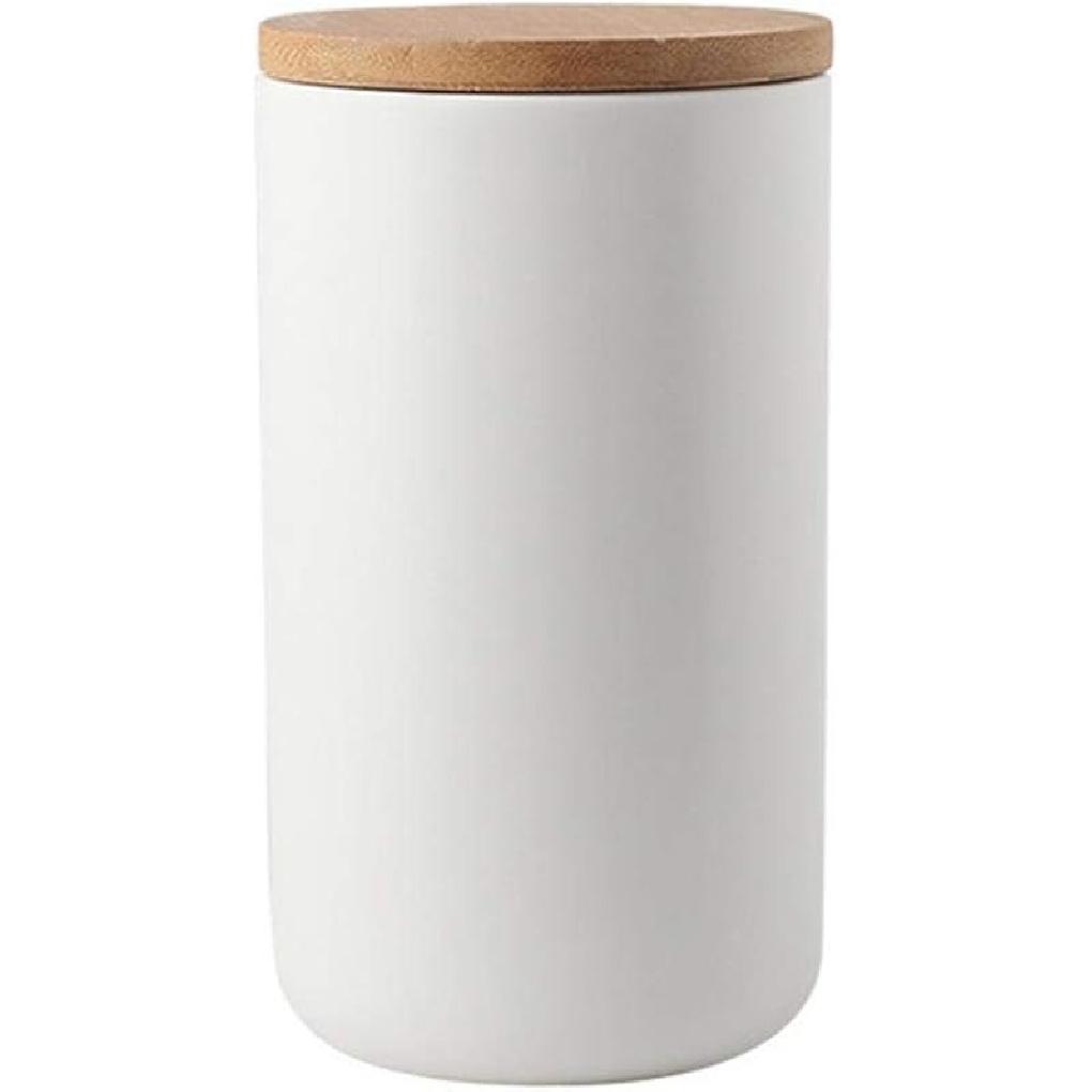 MilkyWay Food Storage Jar Strong Ceramic Storage Canisters with Airtight Seal Bamboo Lid Modern Design Seal Damp-Proof Kitchen Jar for Coffee, Tea,