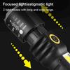 Dual Light Source Flashlight Portable High Brightness Light Outdoor Telescopic Focusing Adjustable Flashlight USB