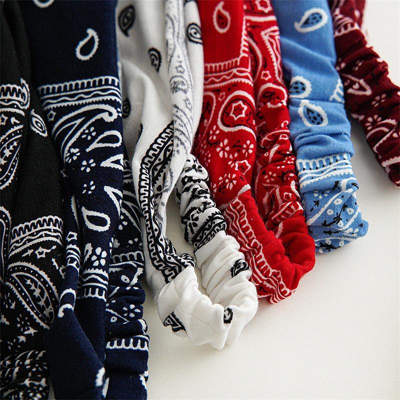 Bohemian Style Paisley Pattern Head Wraps Triangular Geometric Printed Hair Scarves Ethnic Fashion Outdoor Elastic Bandanas