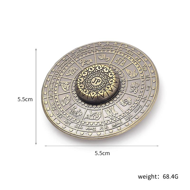 12 Constellation Compass Gyroscope Fidget Spinner EDC Metal Rotating Gyroscope Stress Relieving Toy Gyroscope for Children
