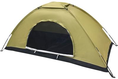 Sutekus Compact Camouflage Camping Tent, Solo Tent, Small Tent for Disaster Preparedness and Emergency Outdoors (Single Person, Khaki)