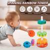 Baby Spinning Stacking Toys Spin Toys ABS Plastic and Color Rainbow Design Ring Stacker Baby Toys