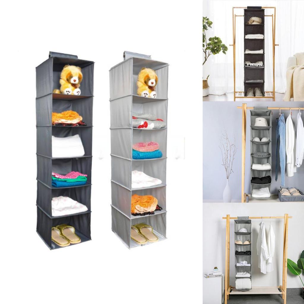 Japanese Style Foldable Non-woven Fabric Hanging Bag For Wardrobe Storage