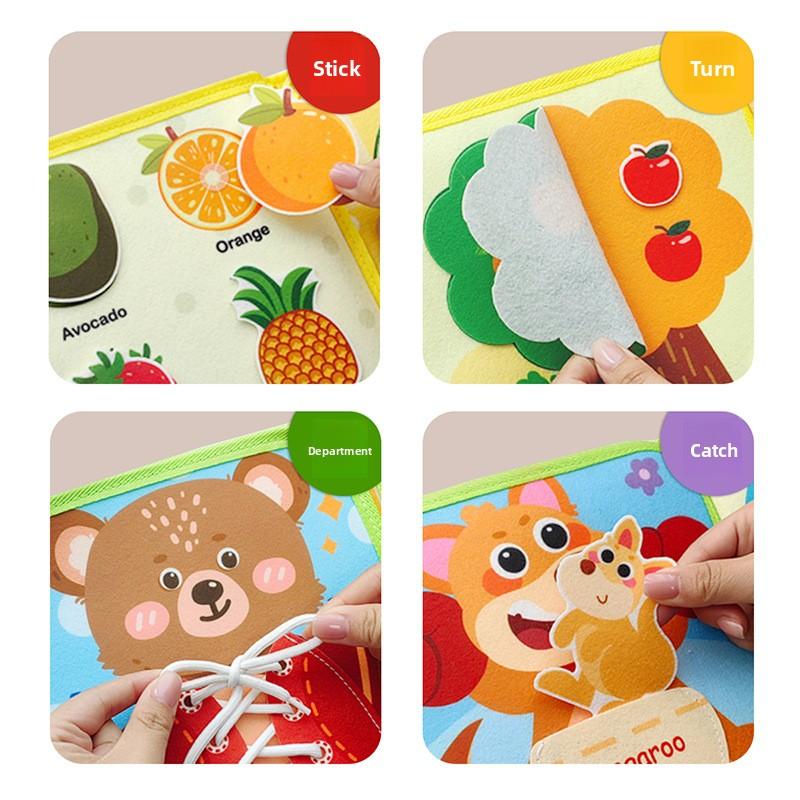 Libro Occupato Animali, adatto a bambini di 1-3 anni, lavagna tattile Montessori, regali di compleanno per bambini e bambine