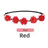 Adjustable Ribbon Floral Wreath Crown Pink Rose Bohemia Garland Headpiece  for Girls Women