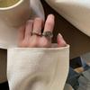 Trendy Delicate And Open Adjustable Ring With Vintage Meteorite Texture Perfect For Fashion Forward Women
