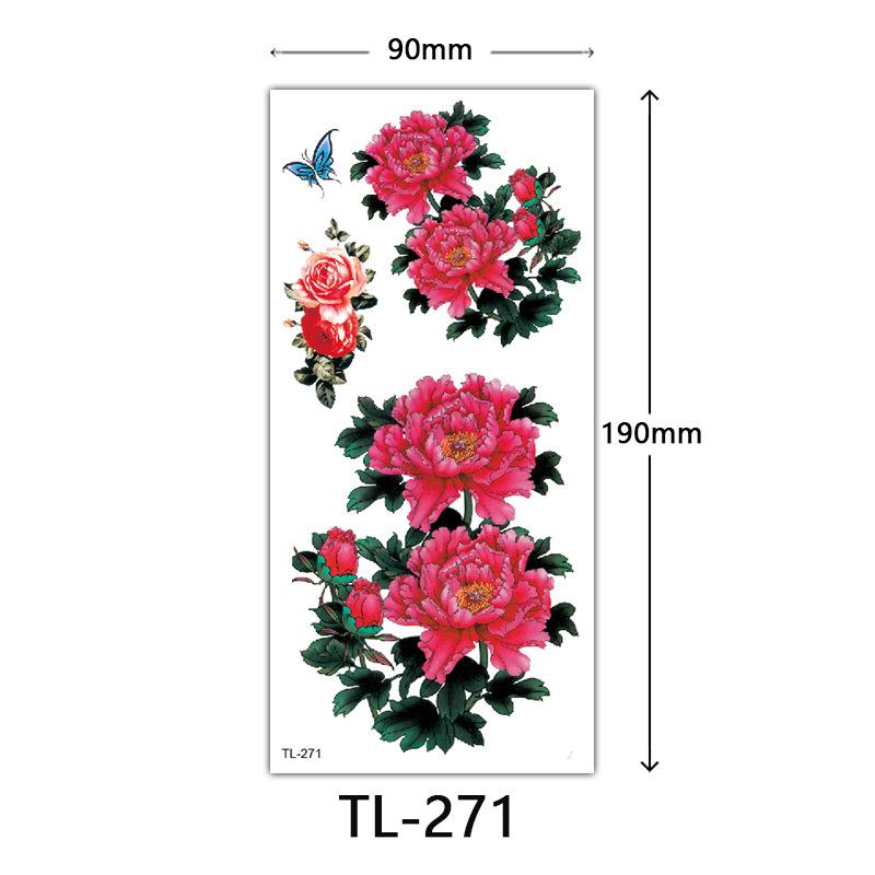 Flower Tattoo Stickers, Color Sketch Tattoo Stickers, English Letters, Wedding Photography Tattoo