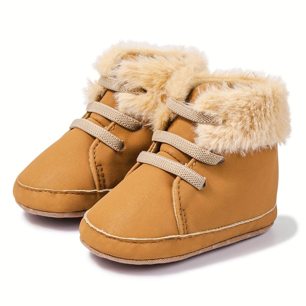

Cozy Infant Girls Winter Boots - Soft, Warm, High-Top Boots with Lace-Up Closure, Non-Slip Sole, Round Toe Design,Winter Footwear|Soft Bottom Boots 13cm