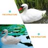 Yardwe 3D Simulated Swan Statue, Realistic Floating Swan Garden Decoration for Pond, Pool, and Home Decor, White, 12.99 X 10.23 X 6.29 Inches