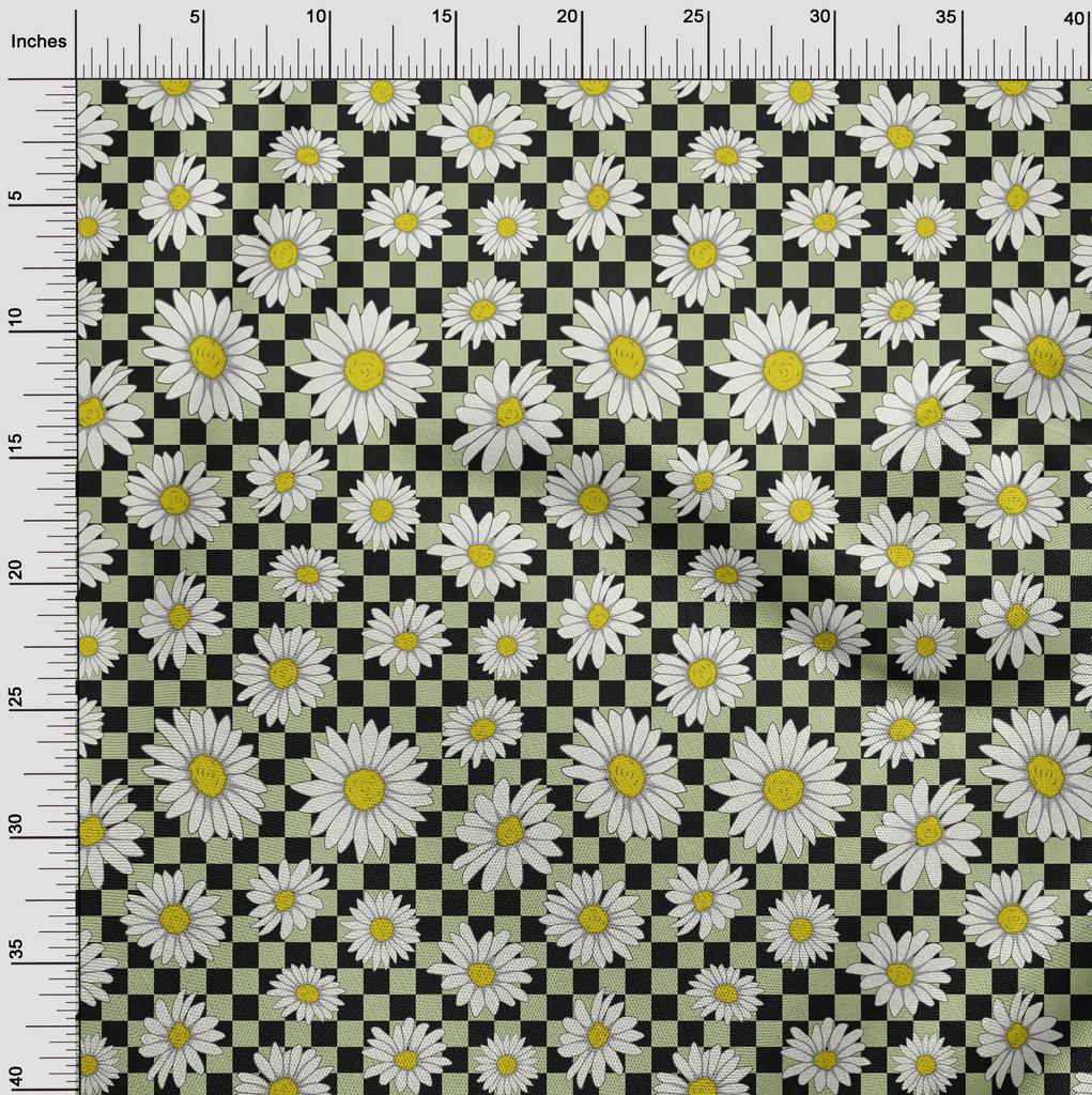 oneOone Cotton Flex Black Fabric Sunflower Floral Dress Material Fabric Print Fabric By The Yard 40 Inch