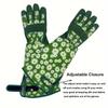 high quality1 Pair Unisex Thorn-Proof Touchscreen Garden Gloves - Breathable Long Sleeve with Floral Pattern, Polyester Material, Left/Right Hand Fit
