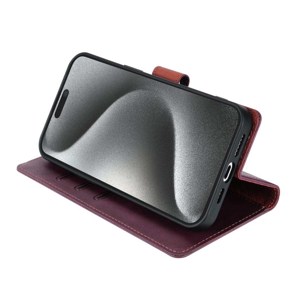 N.BEKUS CSJ-001 For iPhone 16 Pro Max Stand Case PU Leather Wallet Phone Cover