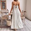 Women's Solid Color Cotton and Linen Dress Suspender Loose Casual A Pendulum Dress