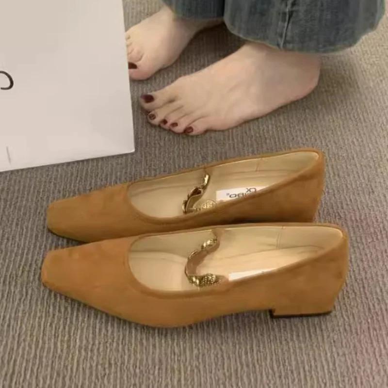 Fashion Square Toe Women Loafers Shoes Summer Casual Heeled Shoes Dress Lolita Fashion Sandals 2025 Trend Brand Retro Female Zapatillas