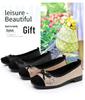 2025 New Women's French-Style Sequined Bow Flats: Square Toe, Shallow Mouth Evening Shoes