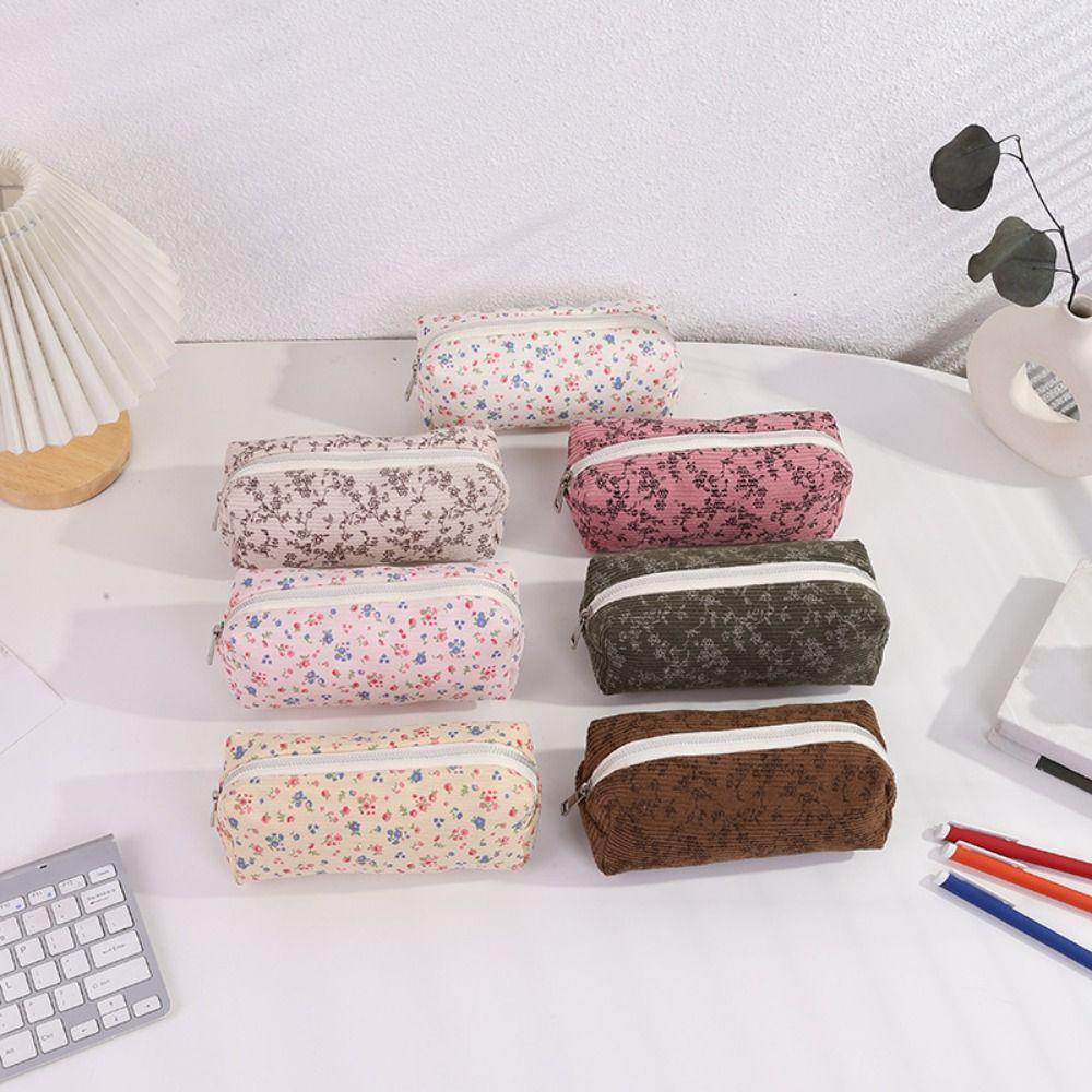 

Portable Pen Bag Fresh Floral Stationery Bag Cartoon Stationery Organizer Back To School 06