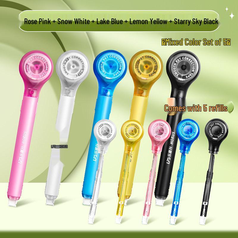 Portable Refillable Correction Tape Pen – Pen-Style, Large Capacity, Ideal for Students