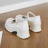 Coarse Heel Small Leather Shoes Single Shoes 2025 Spring and Autumn New Light Mouth French Sweet White Word with Mary Jane Shoes Women