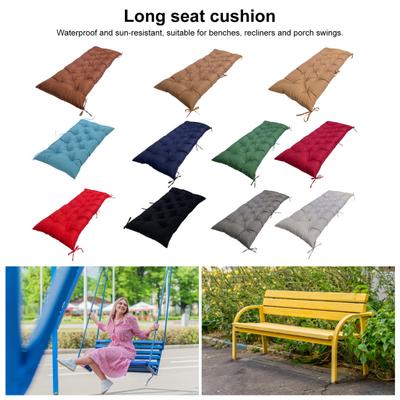 Bench Seat Cushion Waterproof Sunproof Thick Elastic Soft Solid Color Cotton Filling Outdoor Seat Mat Furniture Beds Sofas Long Seat Pad