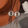 Corbata Bolo Vaquera Occidental Vintage Colgante Ovalado de Metal Cuerda Trenzada de Cuero Corbata de Cuello Accesorios para Sombrero de Vaquero del Suroeste para Hombres