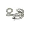 High-Value Diamond-Encrusted Zircon Bead Pentagram Open Ring Stacked With Niche Design Ring Woman