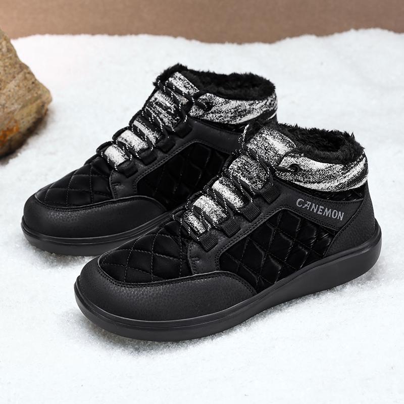 TUINANLE Winter Thick Bottom Plush Fur Snow shoes Warm Cotton Shoes Women's Casual Lace Up Keep Warm sneakers