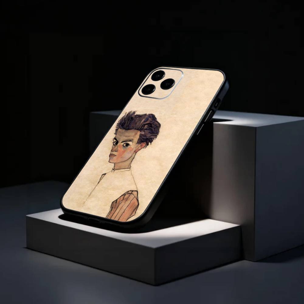 painter E-Egon S-Schiele Phone Case Silicone Soft For IPhone 17 16 15 14 13 12 11 X XR Plus Pro Max Plus