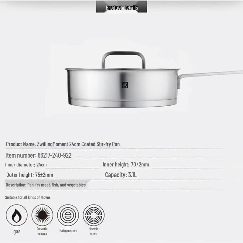 ZWILLING Double-Layer Stainless Steel Coated Deep Frying Pan