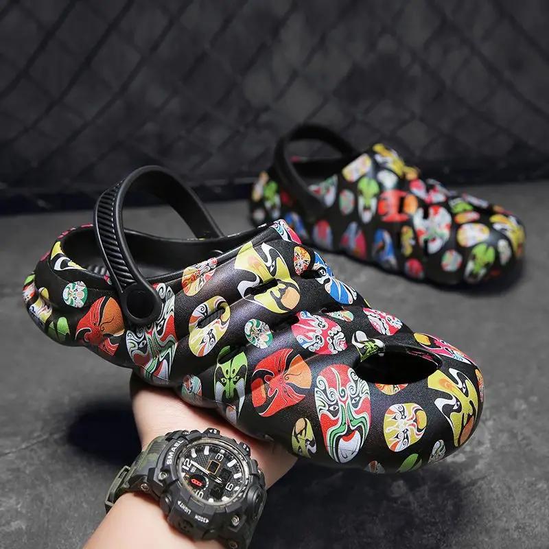 Fashion Slippers for Men Platform Beach Hole Low Price Rubber Clappers 2025 Sandals Man Adult Mascullino Elegant Fun Style Casual Shoes