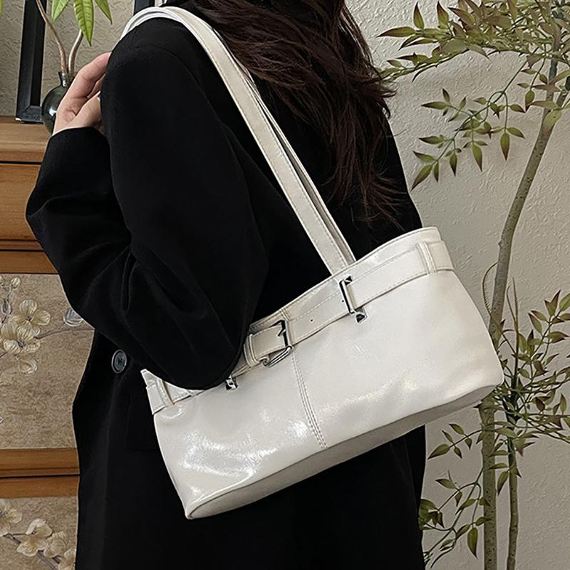 Borsa a Mano Vintage da Donna Grande Capacità 2025 Borsa da Sottobraccio per il Pendolarismo Borsa Tote Casual Coreana a Spalla Singola