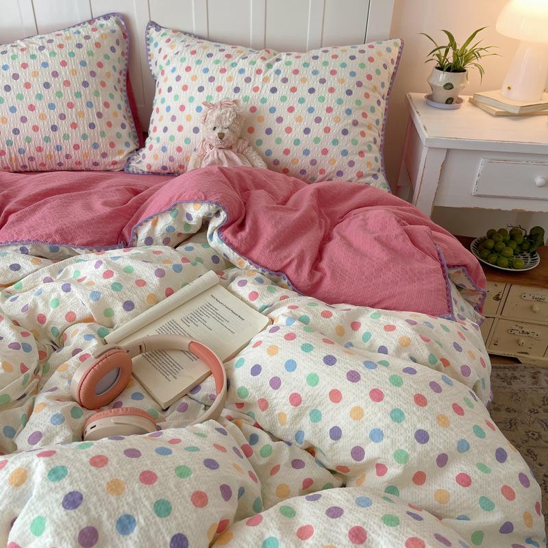 2026 Cartoon Style Embroidered Puffy Cotton Bedding Set