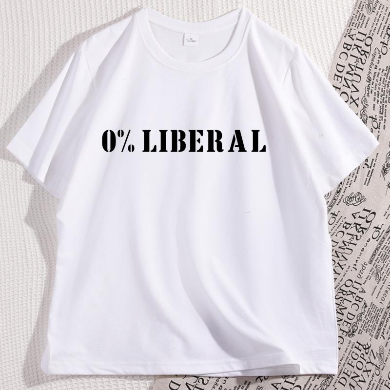 Zero Percent Liberal T Shirt Short Sleeve Men Women Crewneck Y2k Streetwear Casual Cotton Loose Comfortable Man Clothing
