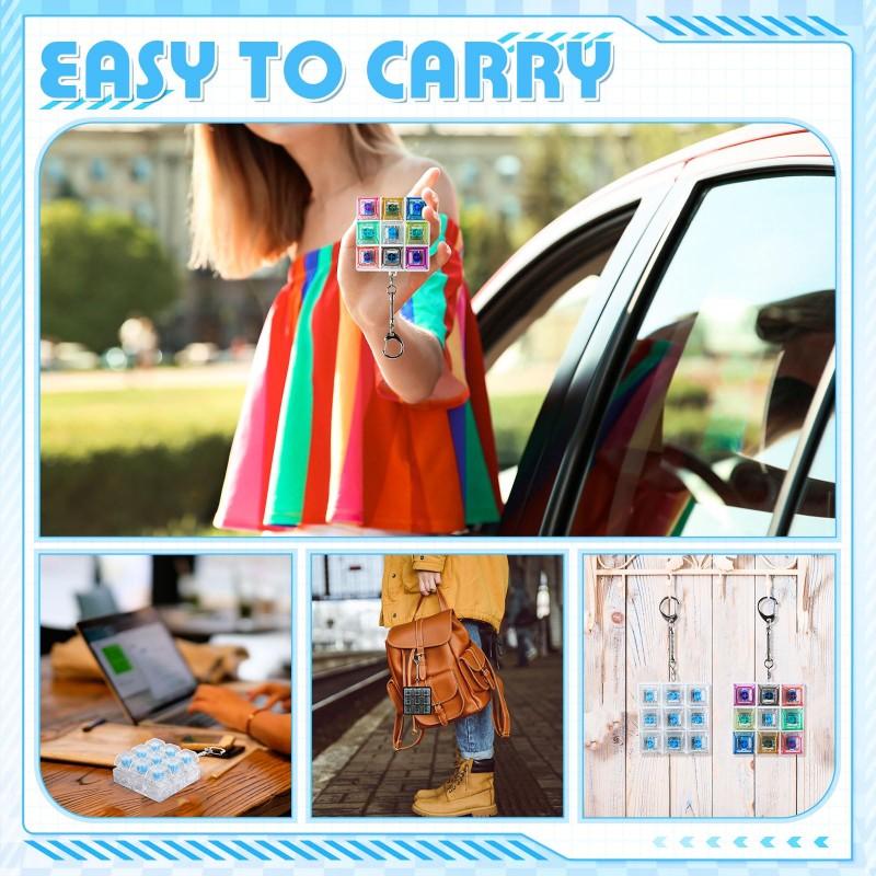 Relaxing DIY 9 Keys Keyboard Fidget Toy, Fidget Clicker Keyboard Fidget Keychain, Button Fidget Gifts for Adults To Relieve Stress and Pass Time