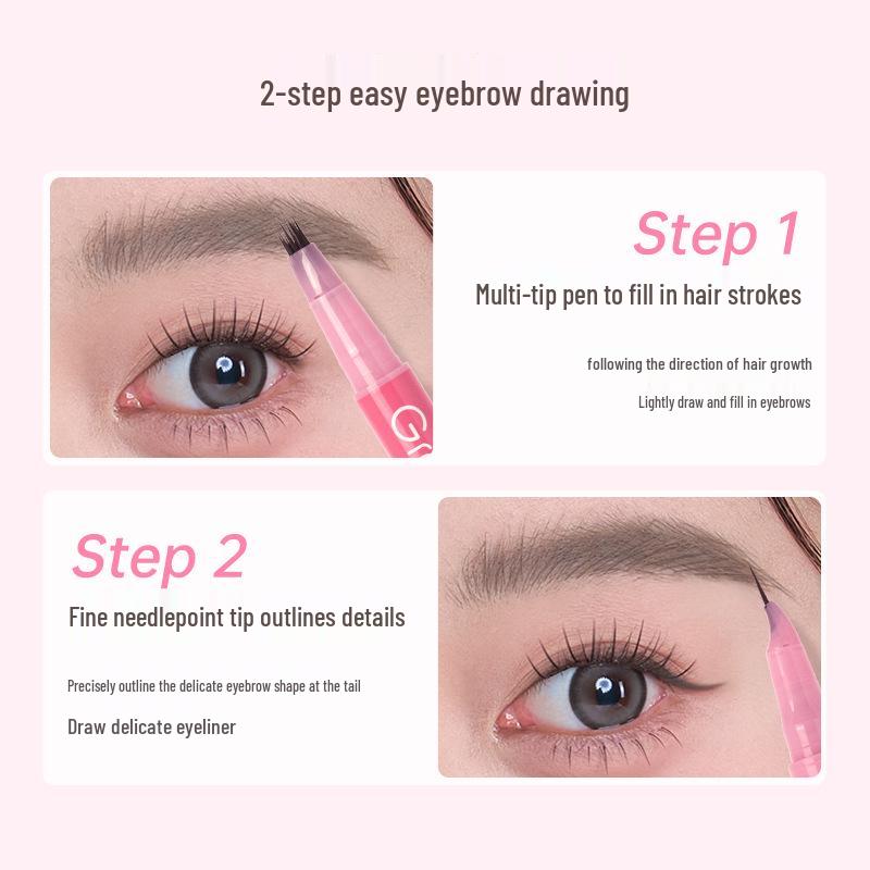 Gracebabi Dual-Ended Long-Lasting Eyebrow Pencil for Natural, Bold Brows - Beginner Friendly and Fade-Resistant.