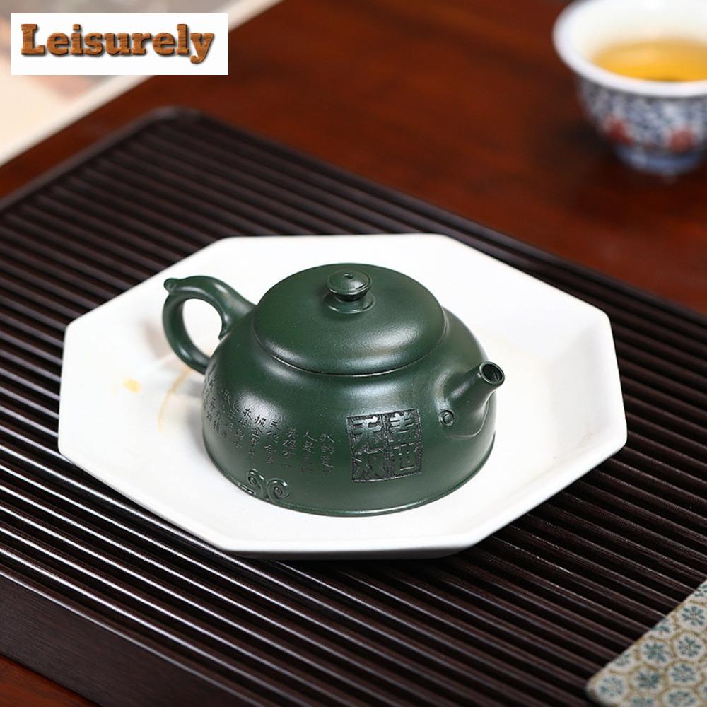 260ml Yixing Slavné Ručně Vyráběné Fialové Hliněné Čajové Konvičky Čajová Konvice Krása Surová Ruda Černozelená Hlína Konvice Čínská Zisha Čajová Sada Dárky